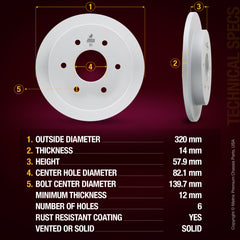 Metrix Premium Rear Disc Brake Rotor 84077MF aftermarket car parts
