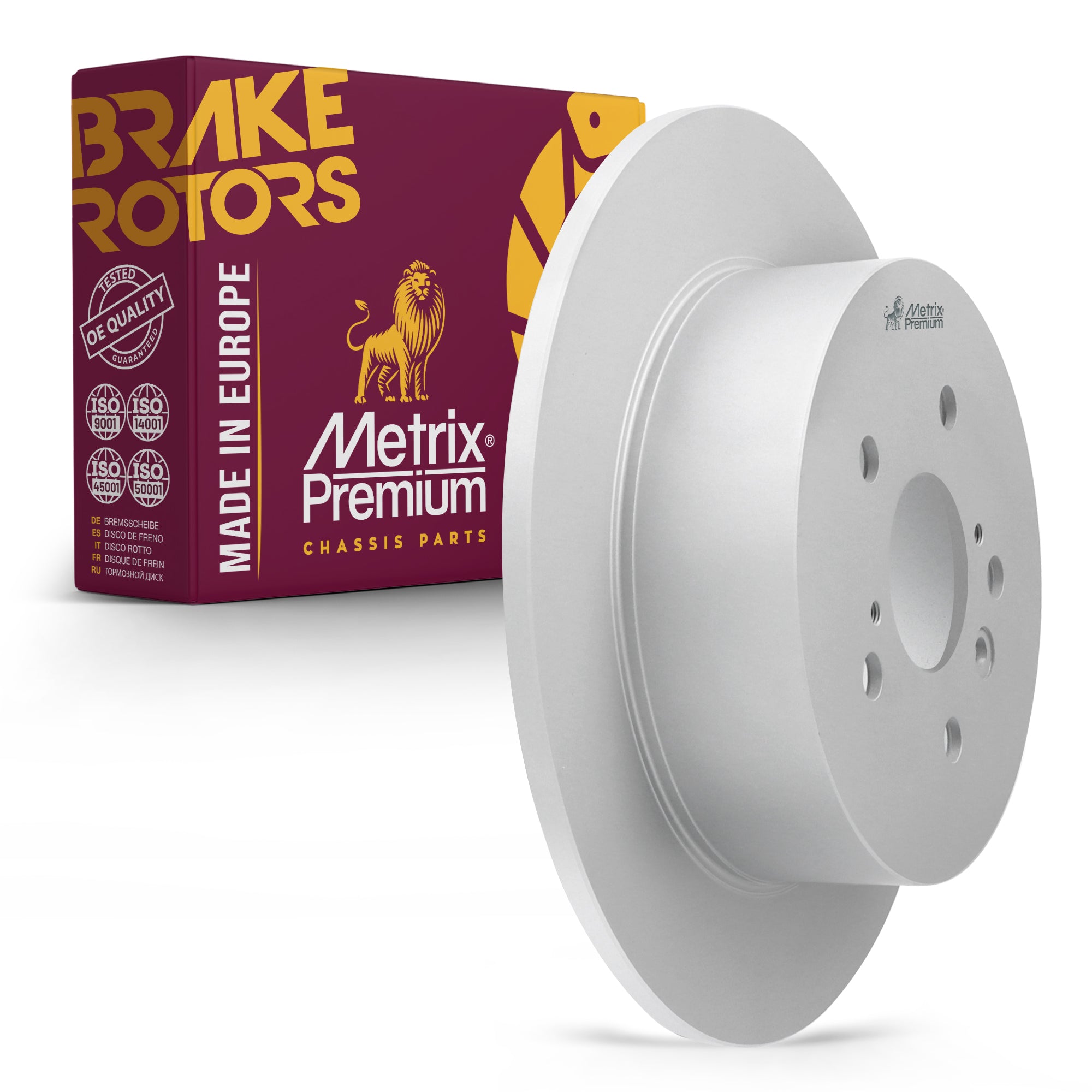 Metrix Premium Chassis Parts - 12.17 inch (309mm) Rear Coated Solid Disc Brake Rotor Fits 2008-2013 Toyota Highlander, Replacement 08D44311, Made in Europe