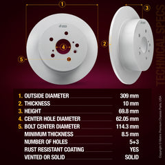 ORIGINAL EQUIPMENT PRECISION: All brake rotors meet or exceed the manufacturing and quality standards of original equipment manufacturers (OEM)