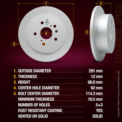 Metrix Premium Rear Disc Brake Rotor Kit 92689MT aftermarket car parts