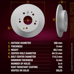 Metrix Premium Rear Disc Brake Rotor 84084MF aftermarket car parts