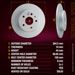 Metrix Premium Rear Disc Brake Rotor 84091MF aftermarket car parts