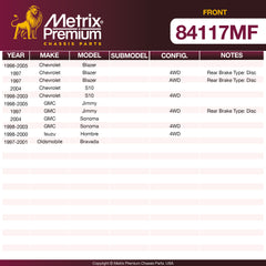 Metrix Premium Front Disc Brake Rotor 84117MF OEM fit spare parts