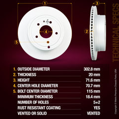 Metrix Premium Rear Disc Brake Rotor Kit 92684MT aftermarket car parts