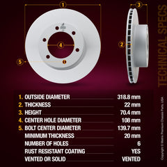 Metrix Premium Front Disc Brake Rotor Kit 92753MT aftermarket car parts