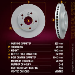 Metrix Premium Front Disc Brake Rotor 84124MF aftermarket car parts