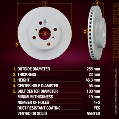Metrix Premium Front Disc Brake Rotor Kit 92507MT aftermarket car parts