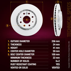 Metrix Premium Front Disc Brake Rotor Kit 92681MT aftermarket car parts