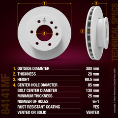 Metrix Premium Chassis Parts Front Disc Brake Rotor 84141MF OEM fit auto parts