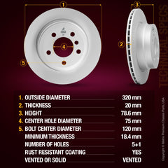 Metrix Premium Rear Disc Brake Rotor Kit 92329MT aftermarket car parts