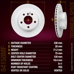 Metrix Premium Rear Disc Brake Rotor Kit 92265MT aftermarket car parts