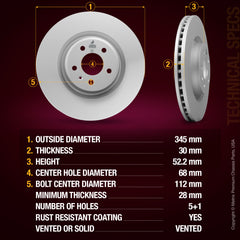 Metrix Premium Front Disc Brake Rotor Kit 92409MT aftermarket car parts