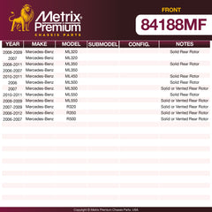 Metrix Premium Front Disc Brake Rotor 84188MF OEM fit spare parts