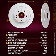 Metrix Premium Rear Disc Brake Rotor Kit 92675MT aftermarket car parts