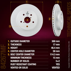 Metrix Premium Rear Disc Brake Rotor 84267MF aftermarket car parts