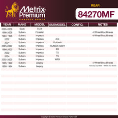 Metrix Premium Rear Disc Brake Rotor 84270MF OEM fit spare parts