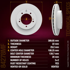 METRIX PREMIUM CHASSIS PARTS Disc Brake Rotor P/N:84278MF Fits: Suzuki Grand Vitara 05-99, Suzuki Xl-7 06-02