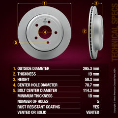 Metrix Premium Rear Disc Brake Rotor 84294MF aftermarket car parts