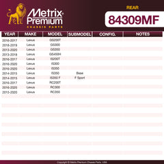 Metrix Premium Rear Disc Brake Rotor 84309MF OEM fit spare parts