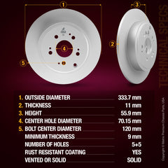Metrix Premium Rear Disc Brake Rotor Kit 92323MT aftermarket car parts