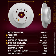 Metrix Premium Rear Disc Brake Rotor 84315MF aftermarket car parts