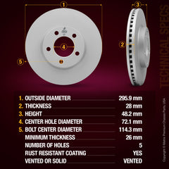 Metrix Premium Front Disc Brake Rotor 84316MF aftermarket car parts