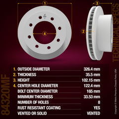 Metrix Premium Chassis Parts Front Disc Brake Rotor Kit 92052MT OEM fit auto parts
