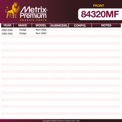 Metrix Premium Chassis Parts Front Disc Brake Rotor 84320MF aftermarket car parts