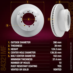 Metrix Premium Rear Disc Brake Rotor 84321MF aftermarket car parts