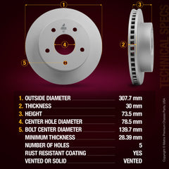 Metrix Premium Front Disc Brake Rotor Kit 92365MT aftermarket car parts