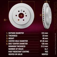 Metrix Premium Rear Disc Brake Rotor 84326MF aftermarket car parts