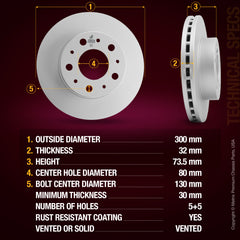 Metrix Premium Front Disc Brake Rotor Kit 92319MT aftermarket car parts