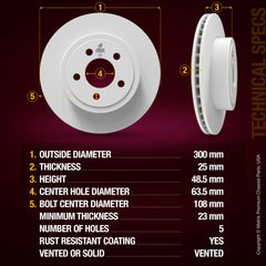 Metrix Premium Front Disc Brake Rotor 84328MF aftermarket car parts