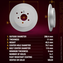 Metrix Premium Rear Disc Brake Rotor Kit 92318MT aftermarket car parts