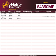 Metrix Premium Front Disc Brake Rotor 84350MF OEM fit spare parts
