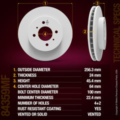 Metrix Premium Chassis Parts Front Disc Brake Rotor 84359MF OEM fit auto parts