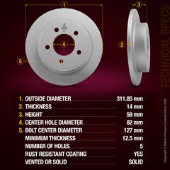 Metrix Premium Rear Disc Brake Rotor Kit 92363MT aftermarket car parts