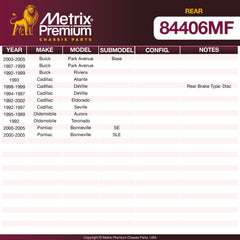 Metrix Premium Rear Disc Brake Rotor 84406MF OEM fit spare parts
