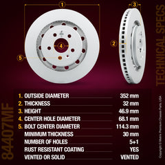 Metrix Premium Front Disc Brake Rotor Kit 92260MT aftermarket car parts