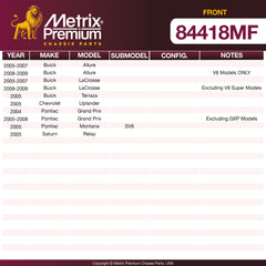 Metrix Premium Front Disc Brake Rotor 84418MF OEM fit spare parts