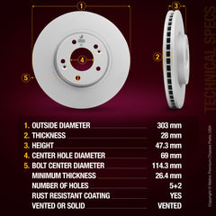 Metrix Premium Front Disc Brake Rotor 84419MF aftermarket car parts