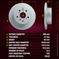 Metrix Premium Rear Disc Brake Rotor Kit 92483MT aftermarket car parts