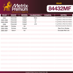 Metrix Premium Chassis Parts Rear Brake Drum 84432MF aftermarket car parts