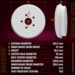 Metrix Premium Rear Brake Drum 84435MF aftermarket car parts