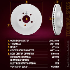 Metrix Premium Front Disc Brake Rotor 84438MF aftermarket car parts