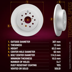 Metrix Premium Rear Disc Brake Rotor Kit 92312MT aftermarket car parts
