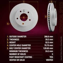 Metrix Premium Front Disc Brake Rotor 84454MF aftermarket car parts