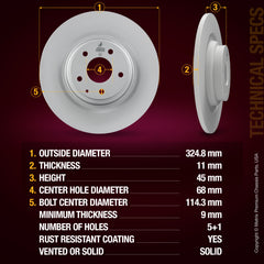 Metrix Premium Rear Disc Brake Rotor 84458MF aftermarket car parts