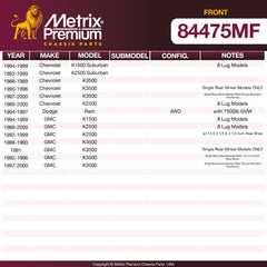 Metrix Premium Front Disc Brake Rotor 84475MF OEM fit spare parts