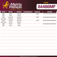 Metrix Premium Rear Disc Brake Rotor 84486MF OEM fit spare parts